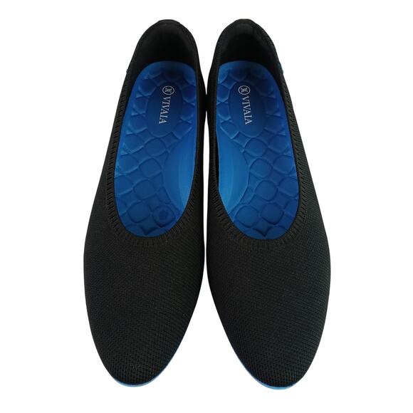 VIVAIA SZ 43/11 Tamia Walker Lightweight Almond Tow Flats In Black Lapis NWOT - Picture 5 of 9